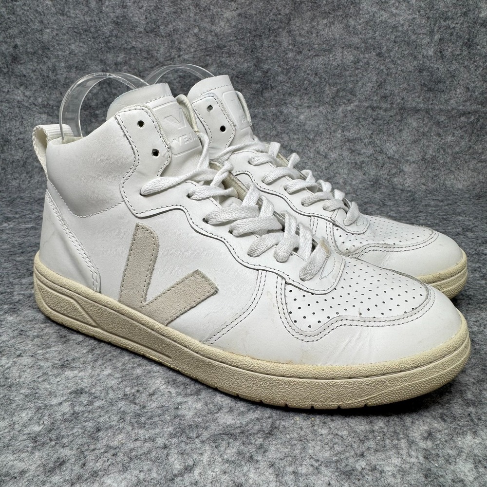 VEJA V-15 Womens Shoes Size 8 High-Top White Beige Lifestyle Sneakers Hiphop